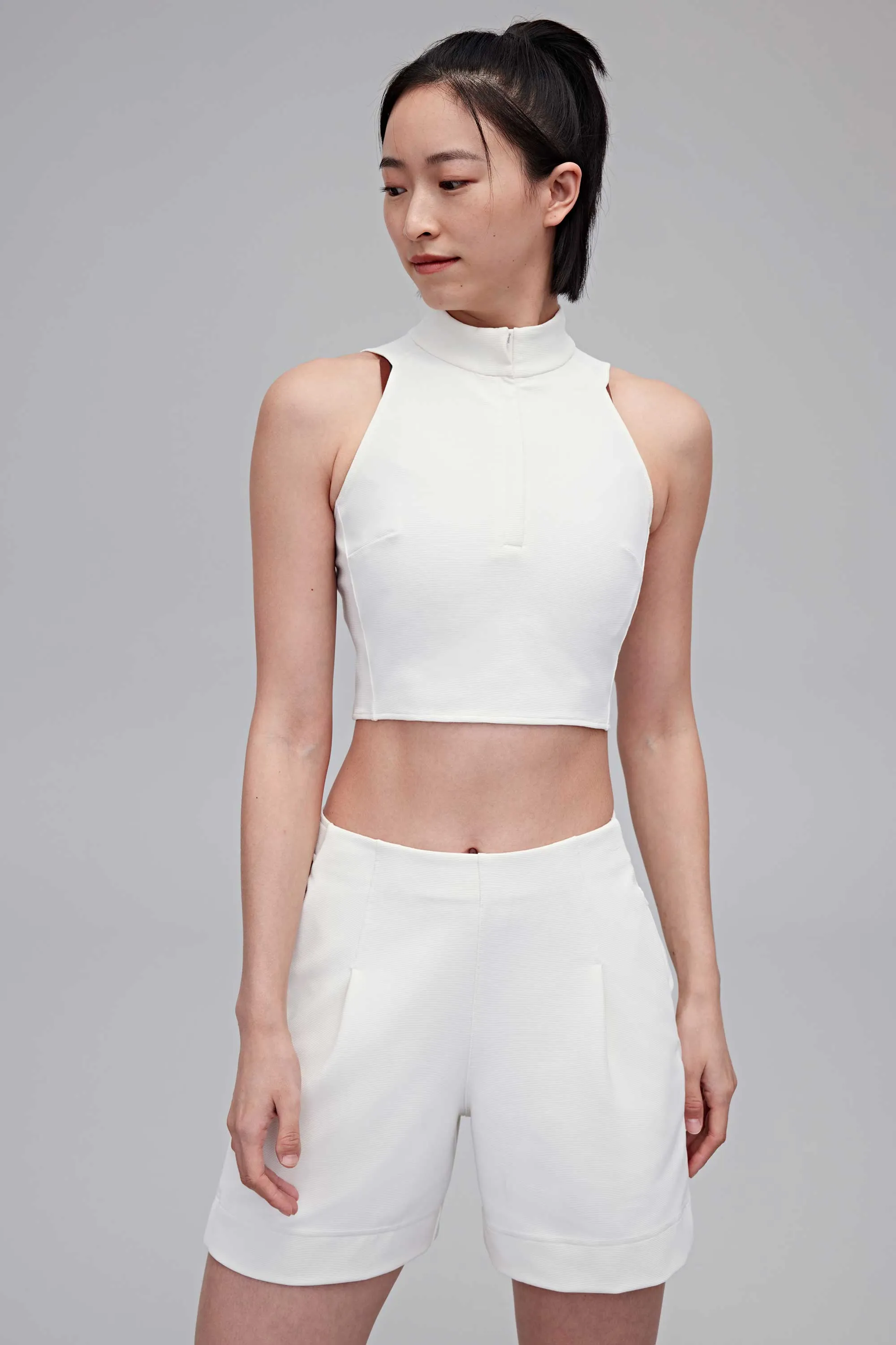 Breeze Half Zip Crop Top