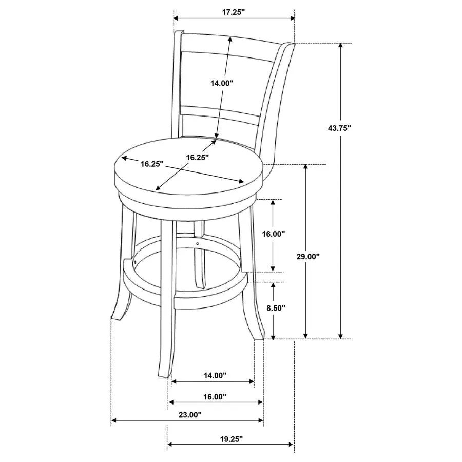 Broxton Upholstered Swivel Bar Stools Chestnut and Black