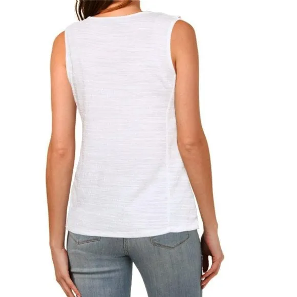 Cable & Gauge Ruffle V-Neck Sleeveless Shirt Top