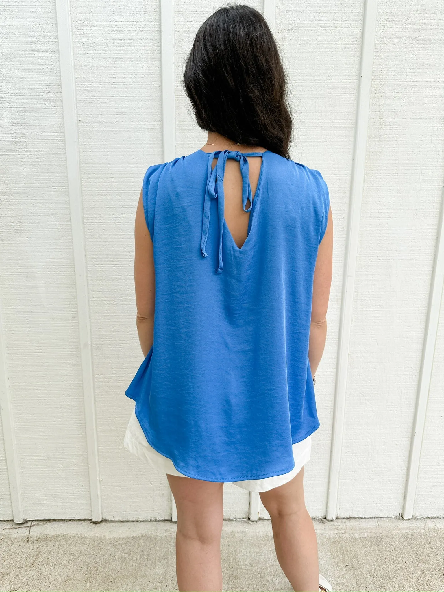 Cap Sleeve Tie Back Top