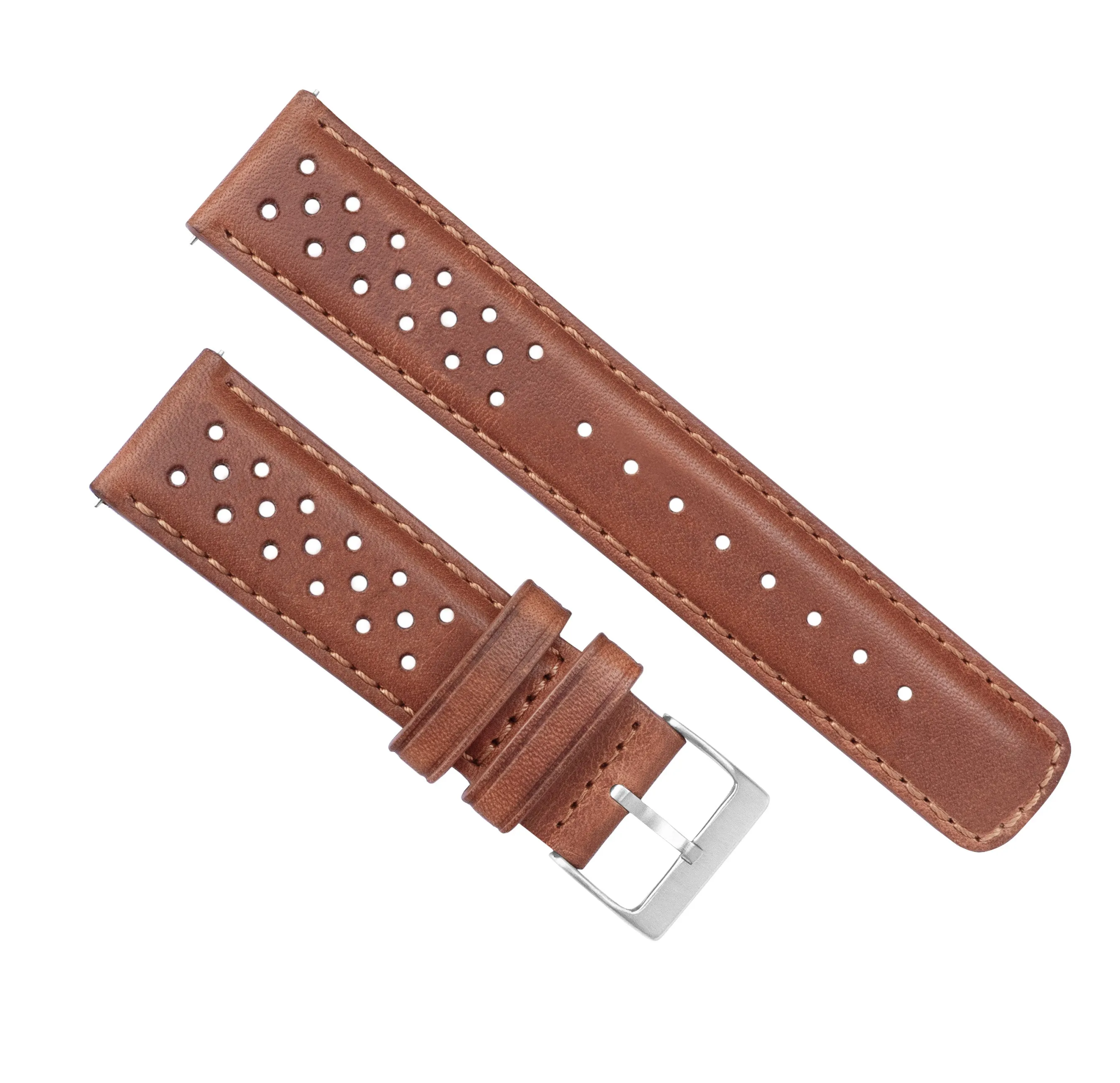 Caramel Brown Racing Horween Leather Watch Band (24mm SALE)