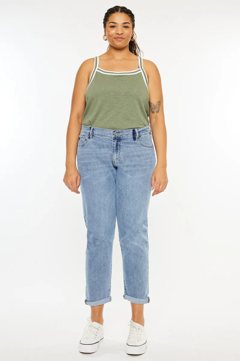 Carmelita  Mid Rise Slim Boyfriend Jeans (Plus Size)