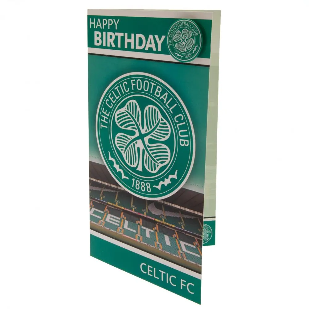 Celtic FC Birthday Card &Badge