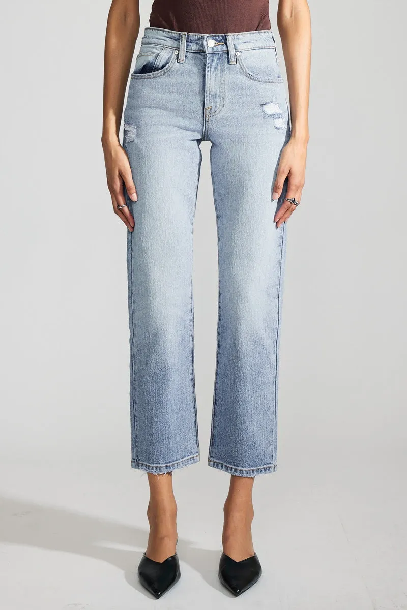 Chantel Premier High Rise Ankle Straight Leg Jeans