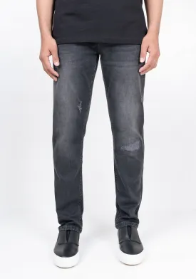 Charcoal Grey Rip & Repair Slim Fit Jeans - Lift