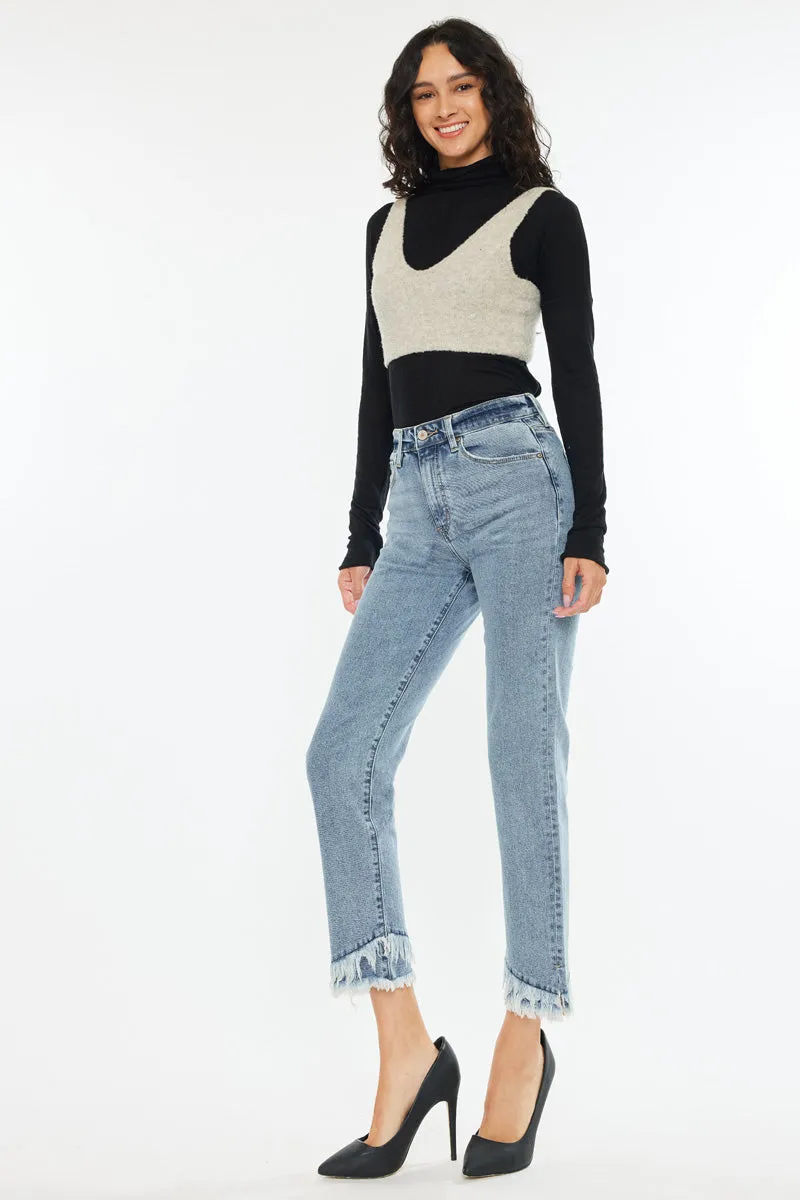 Clover High Rise Straight Fit Leg Jeans