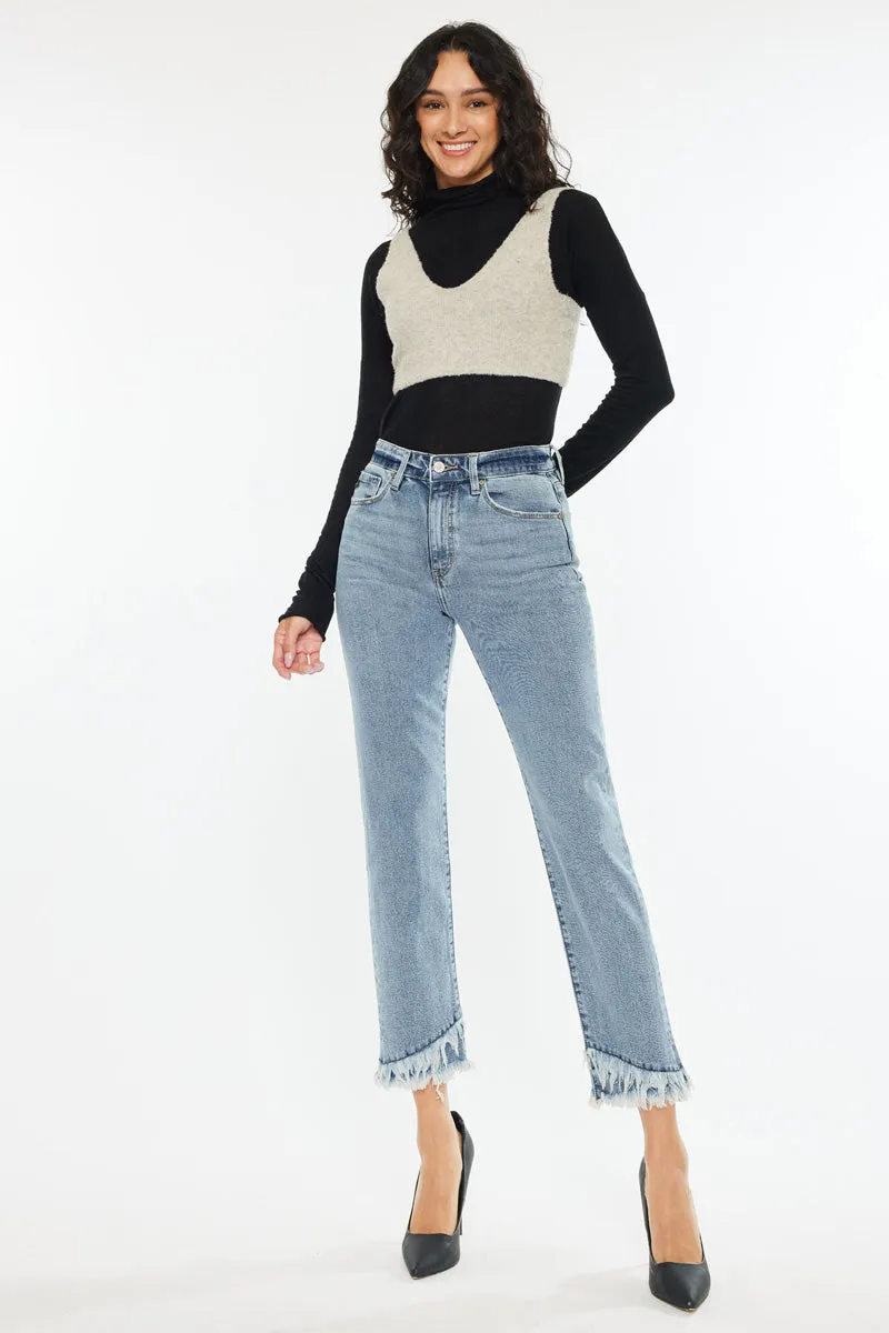 Clover High Rise Straight Fit Leg Jeans