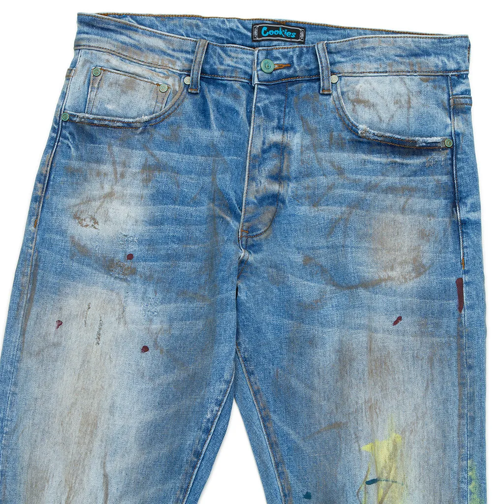 Core Modern Slim Light Destroyed Indigo Denim Jeans