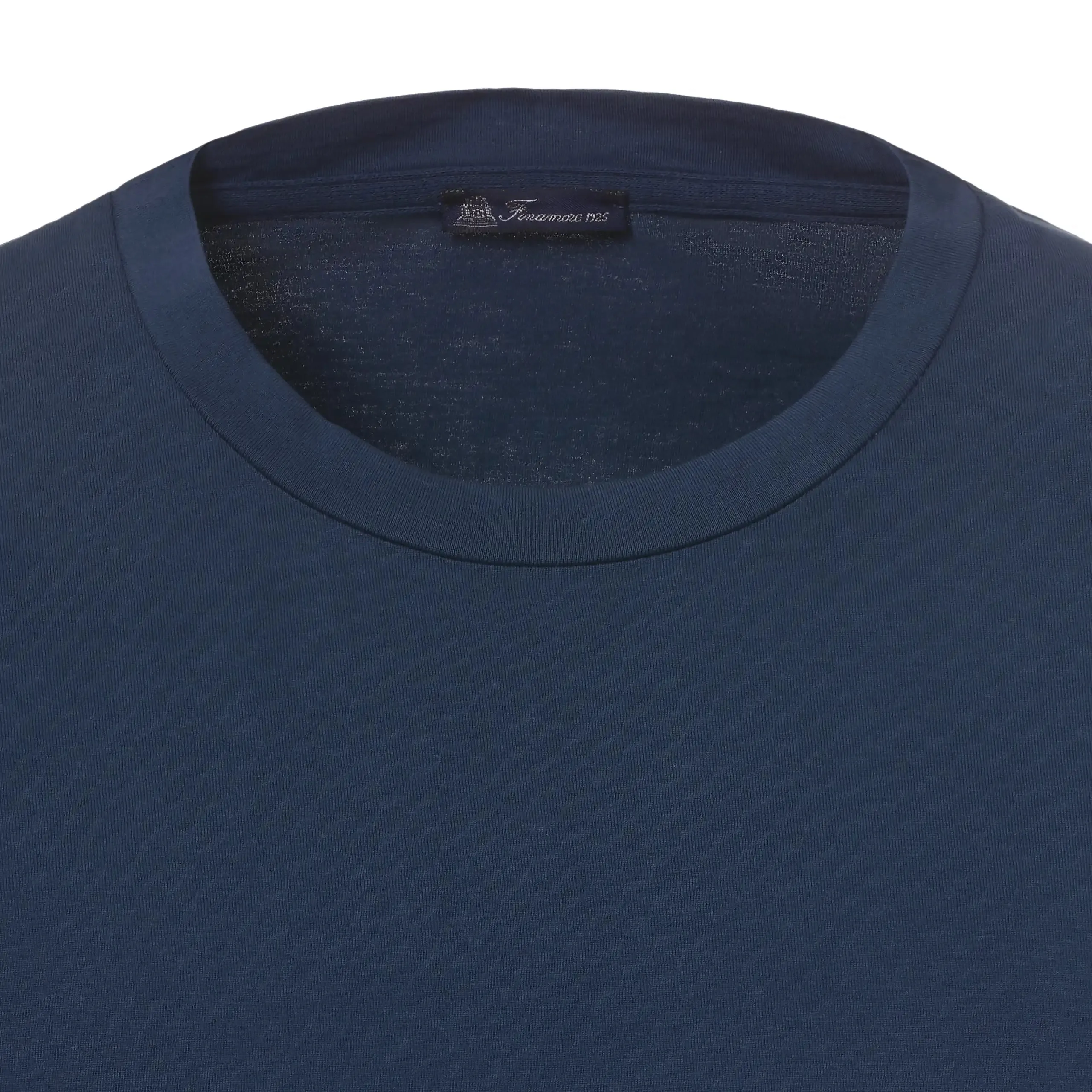 Cotton Crew-Neck T-Shirt in Dark Blue