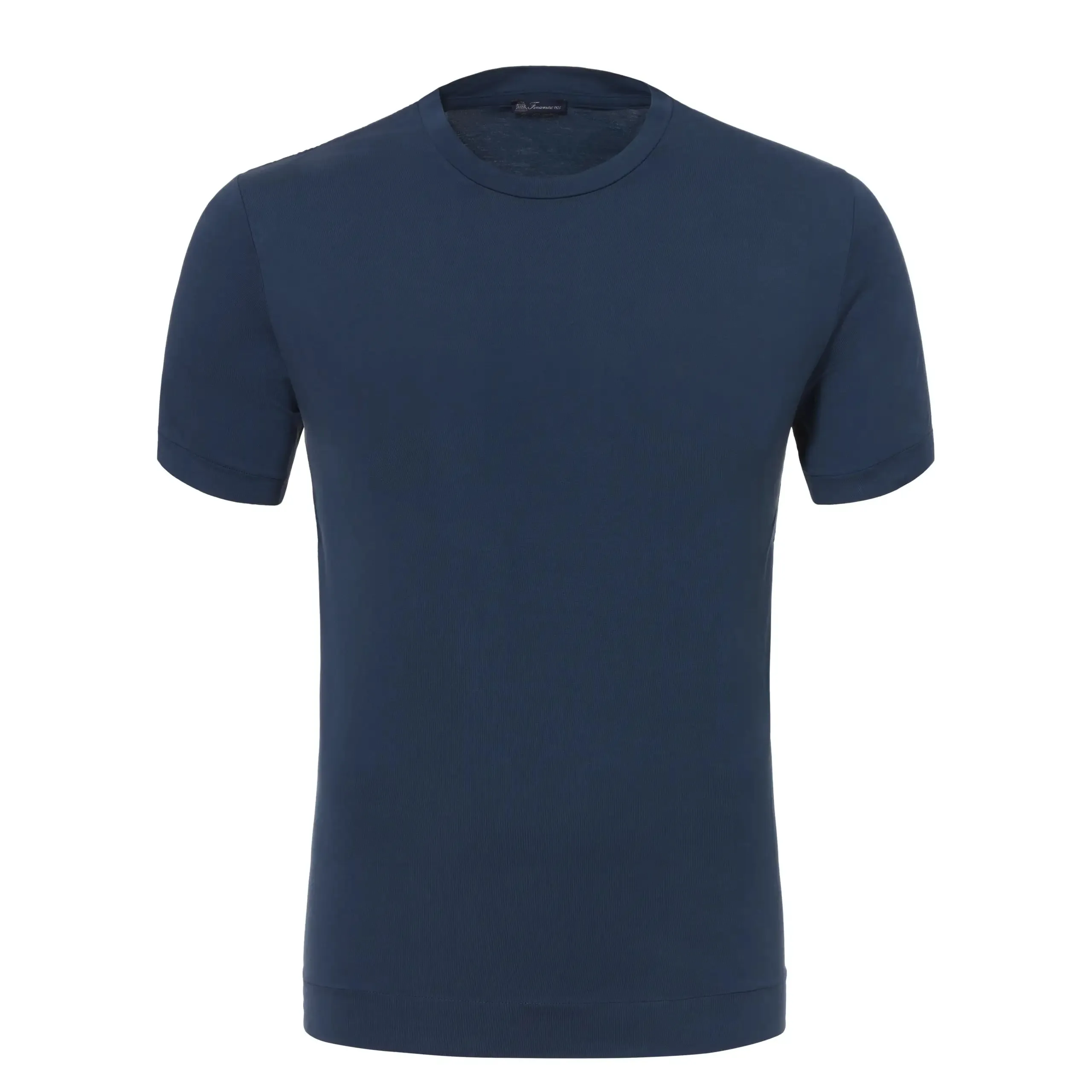 Cotton Crew-Neck T-Shirt in Dark Blue