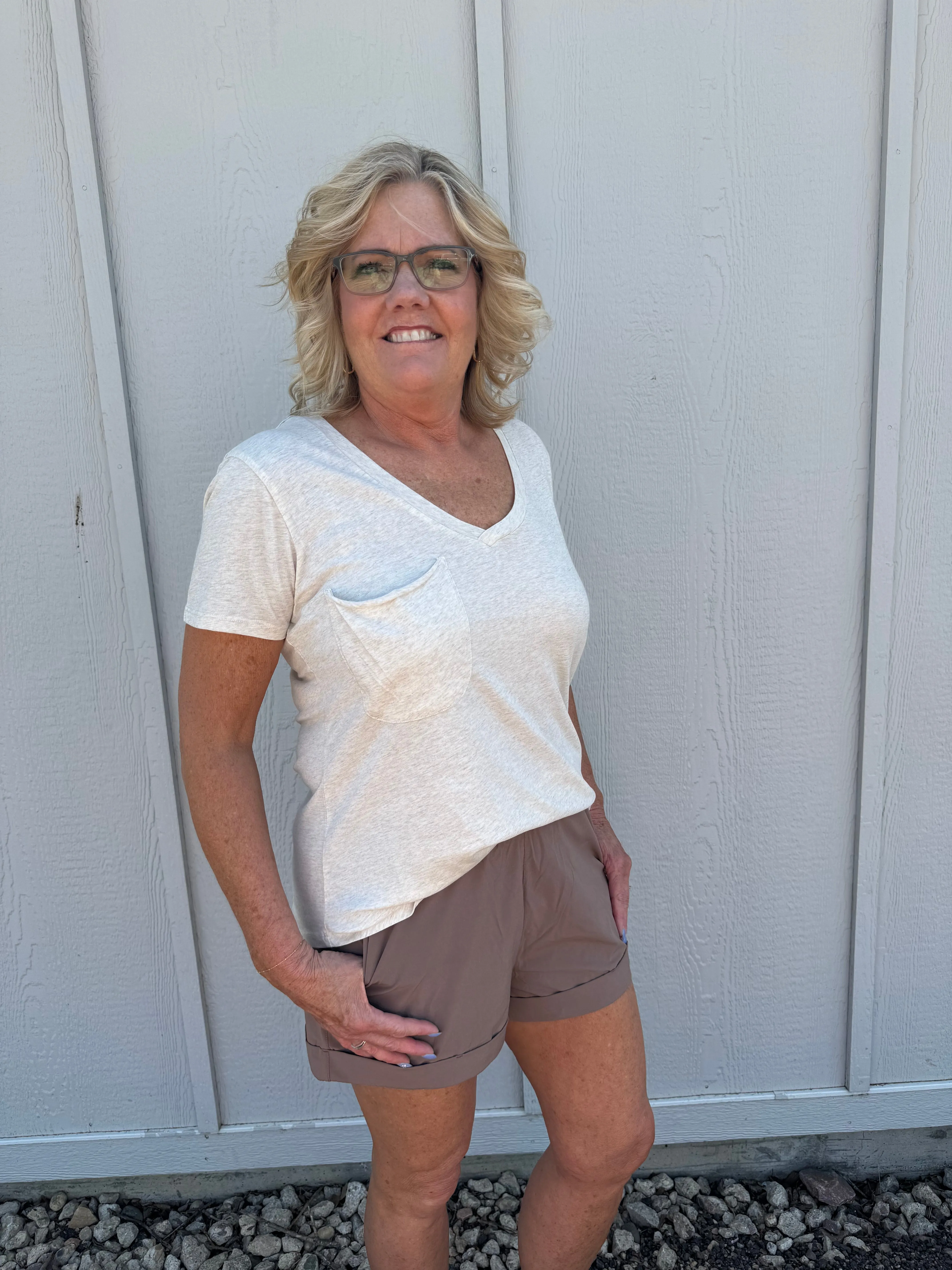 DALLIS DEEP TAUPE COMFY SHORTS