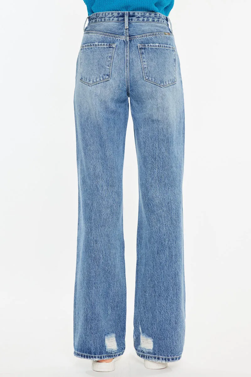 Debra High Rise 90's Criss Cross Straight Jeans