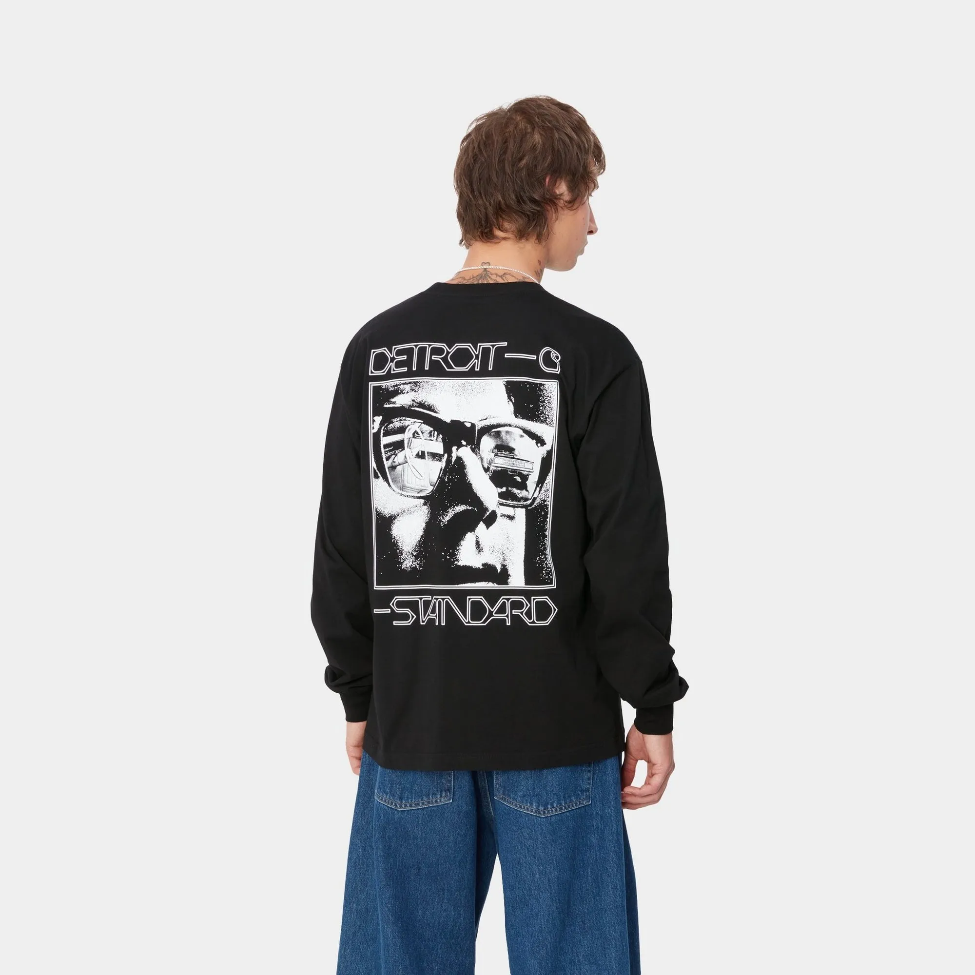 Detroit Standard Long Sleeve T-Shirt | Black / White