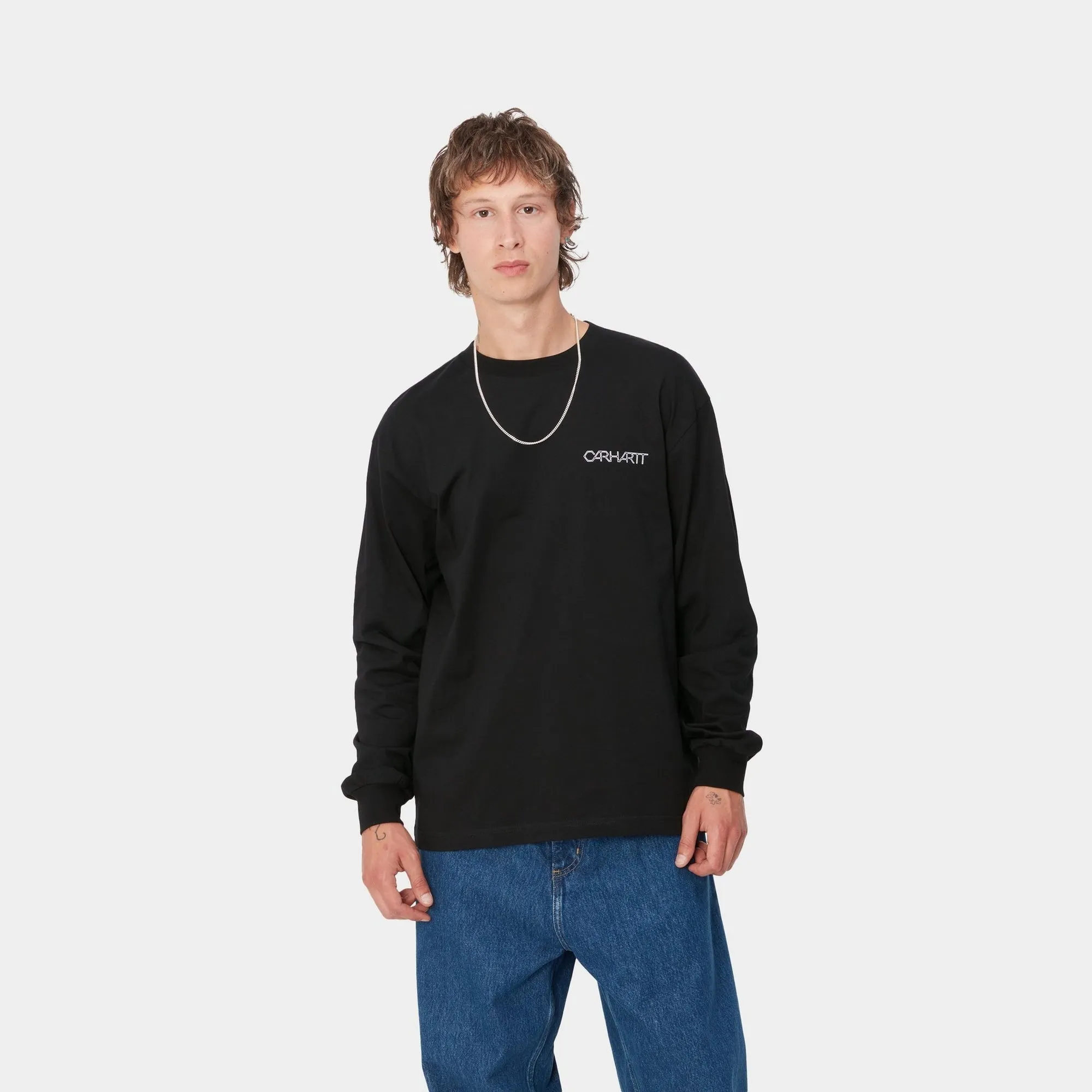 Detroit Standard Long Sleeve T-Shirt | Black / White