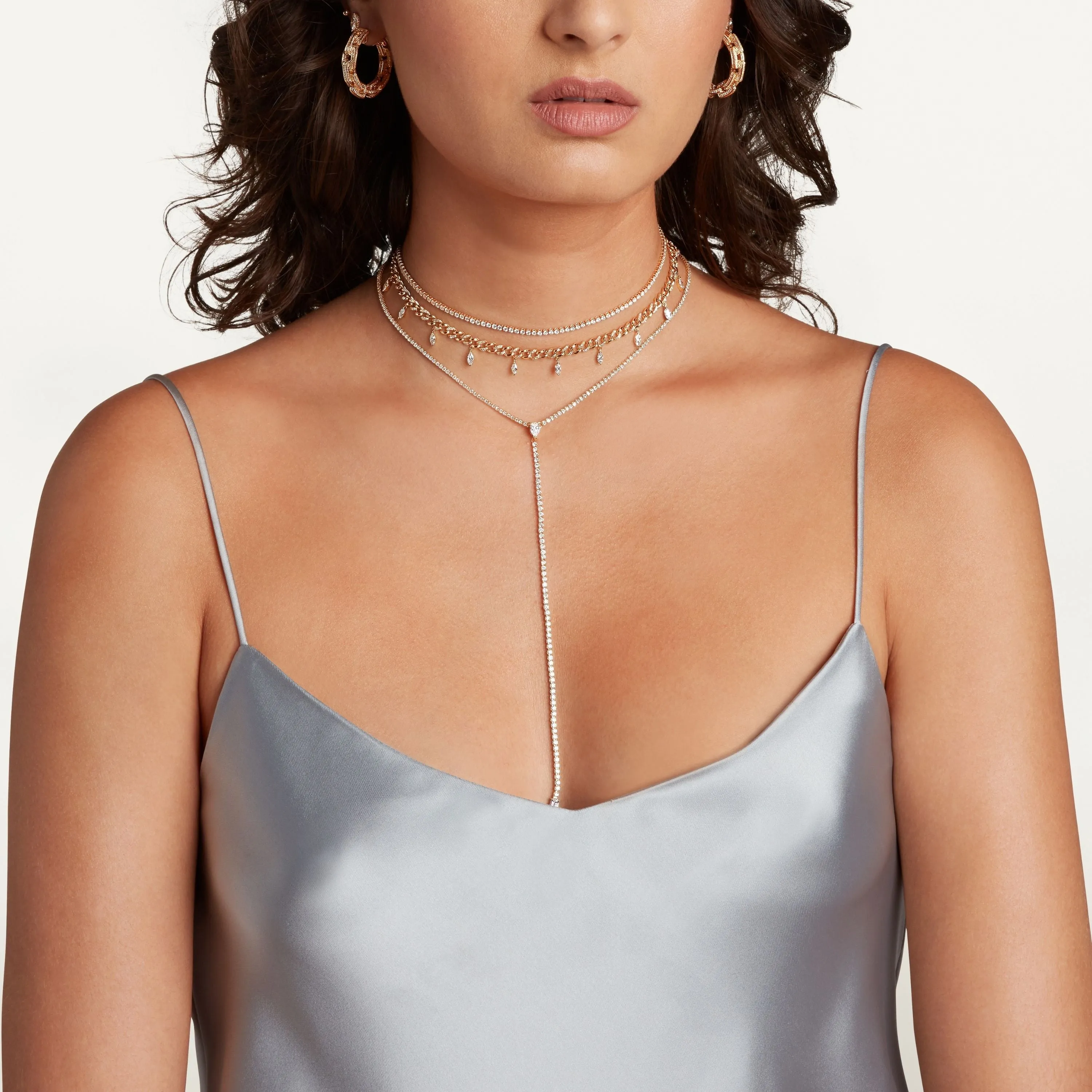 DIAMOND SINGLE LINE THREADS CHOKER