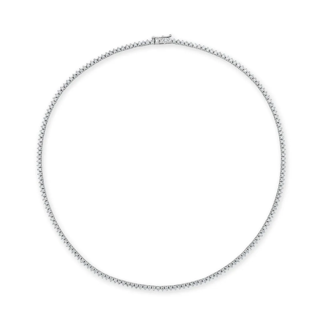 Diamond Tennis Necklace (4.50 ct.) 1.7 mm 3-Prongs Setting in 14K Gold