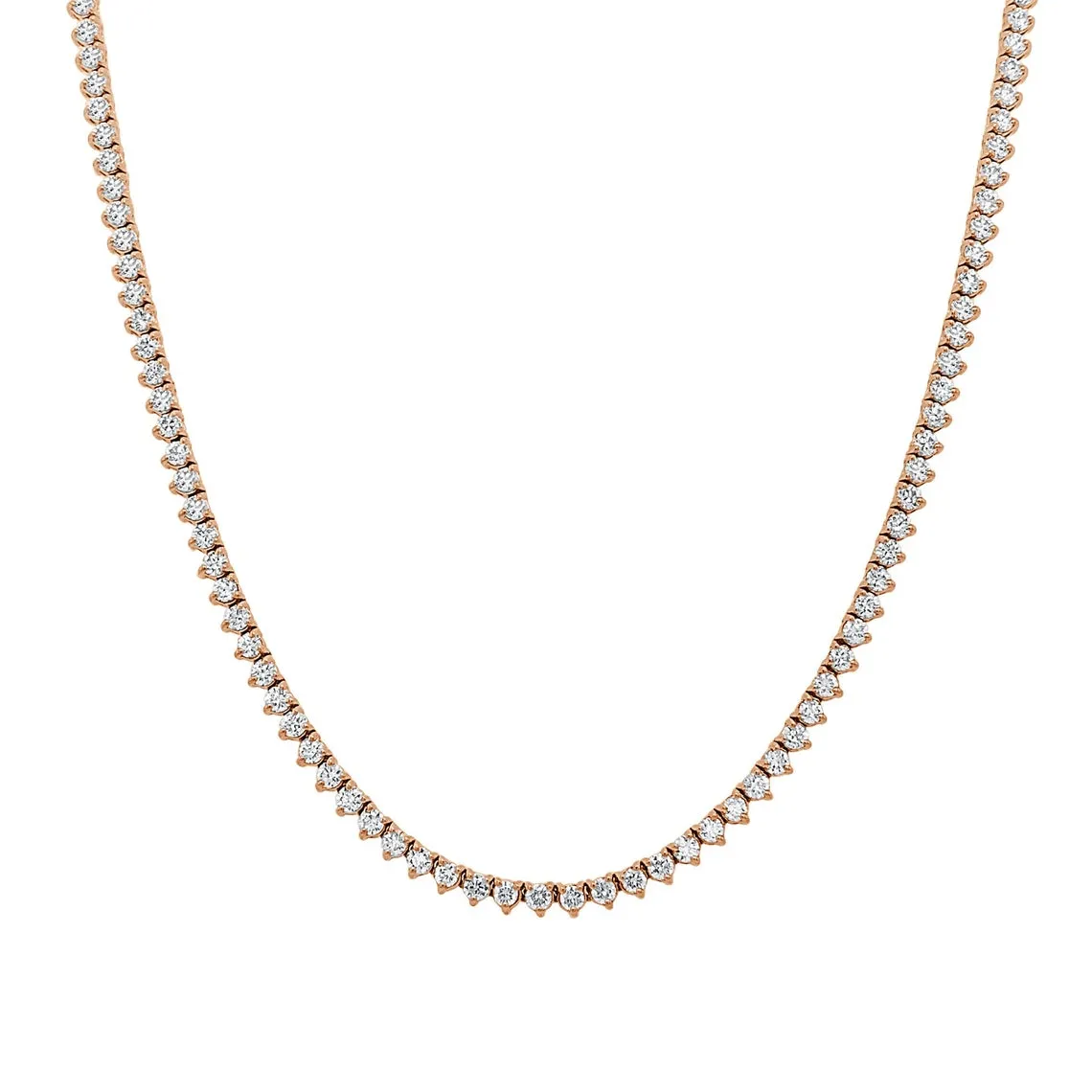 Diamond Tennis Necklace (4.50 ct.) 1.7 mm 3-Prongs Setting in 14K Gold