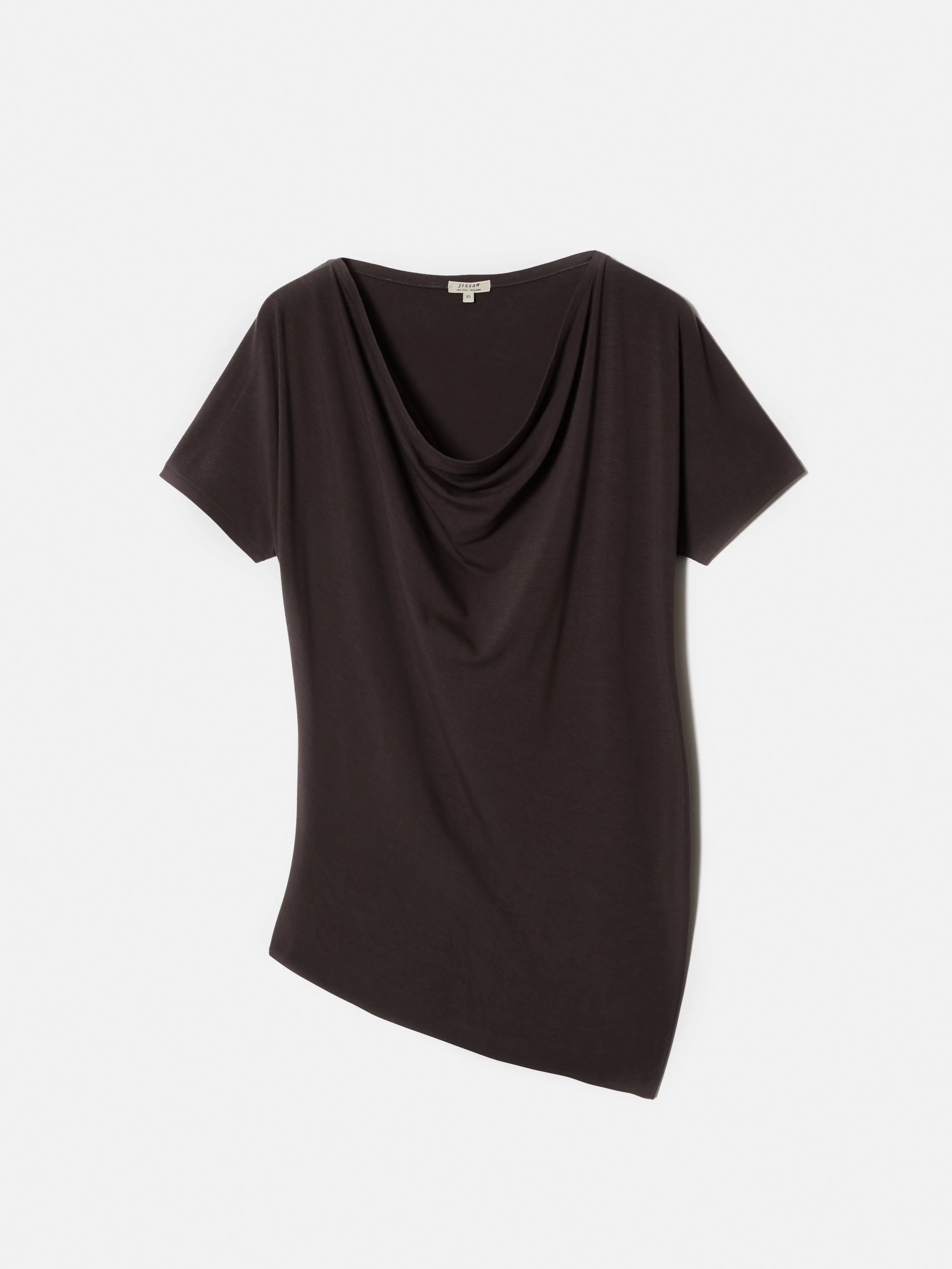 Drape Cowl Neck Top | Brown