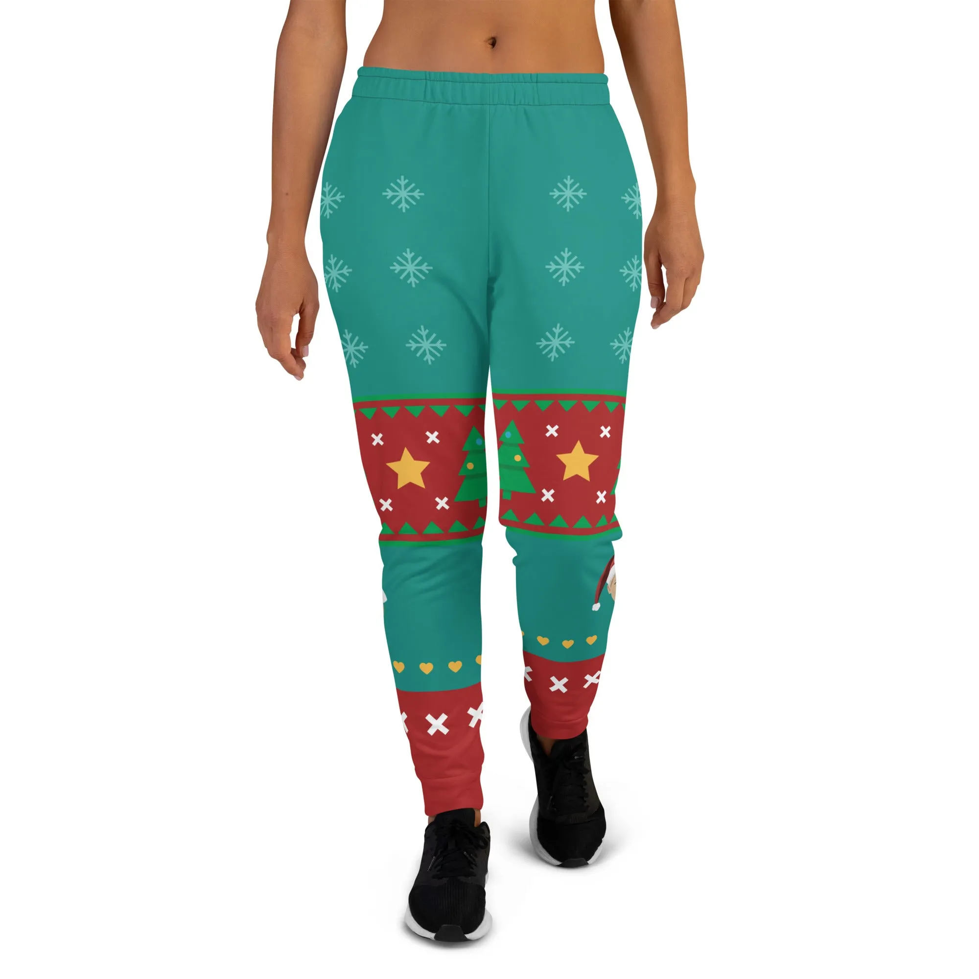 Ellen's Holiday Emoji All Over Joggers (Teal)