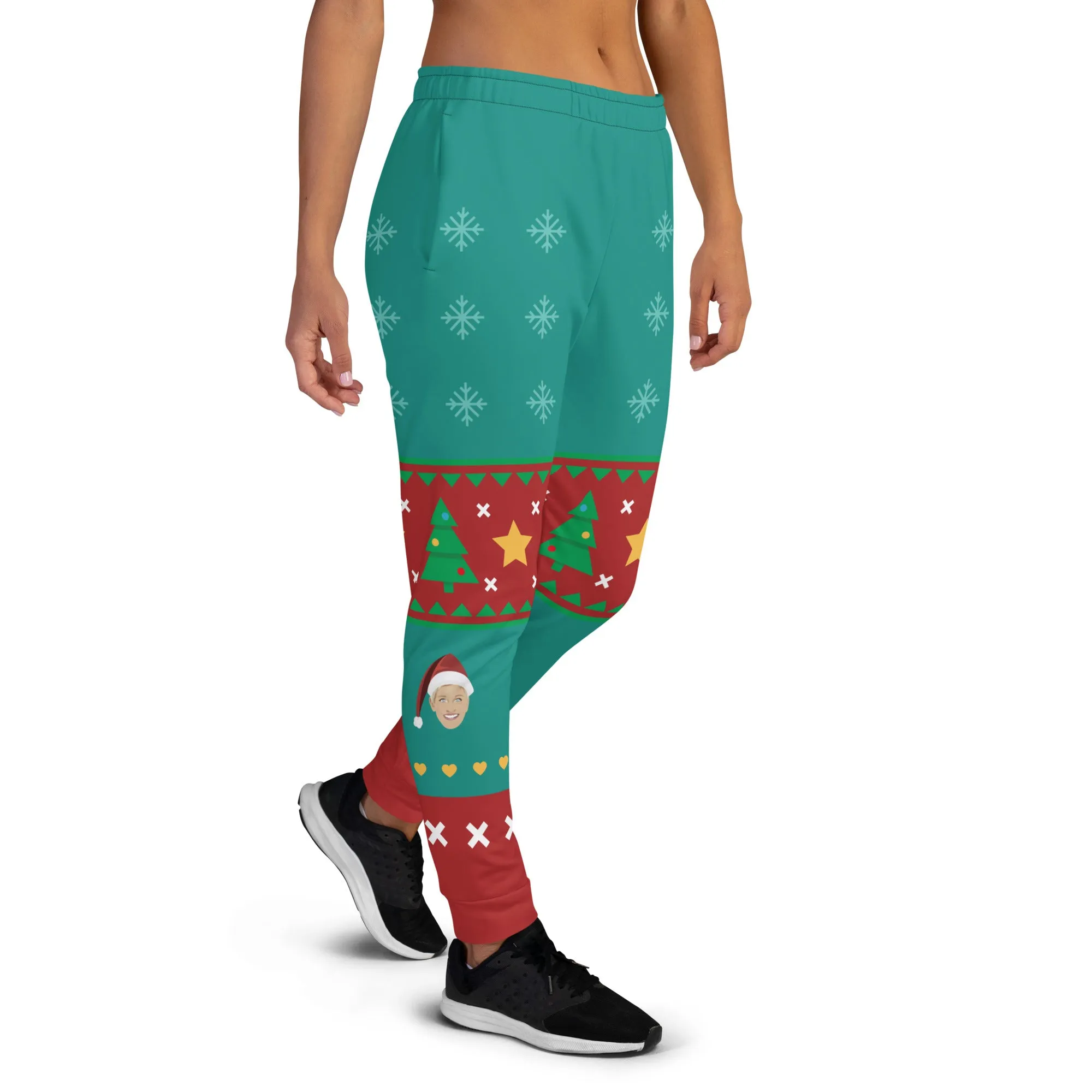 Ellen's Holiday Emoji All Over Joggers (Teal)