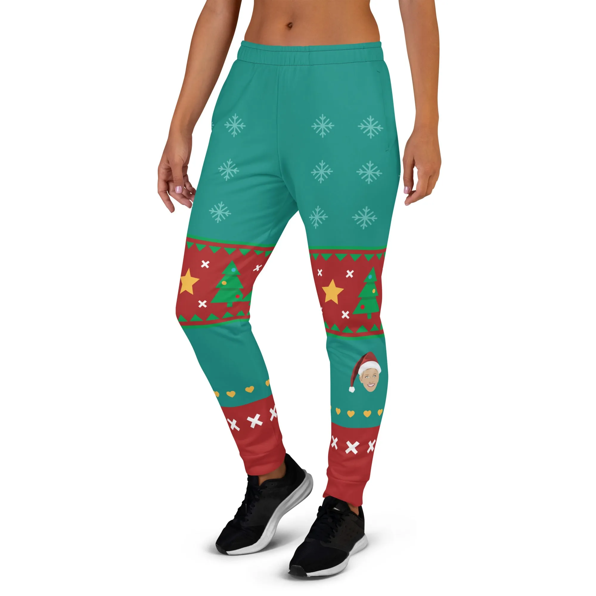 Ellen's Holiday Emoji All Over Joggers (Teal)