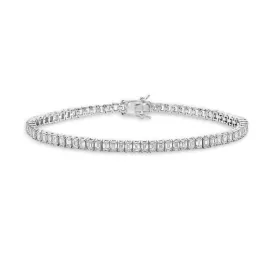 Emerald Cut Diamond Tennis Bracelet (5.80 ct.) 1.7mm 4-Prongs Setting in 14K Gold