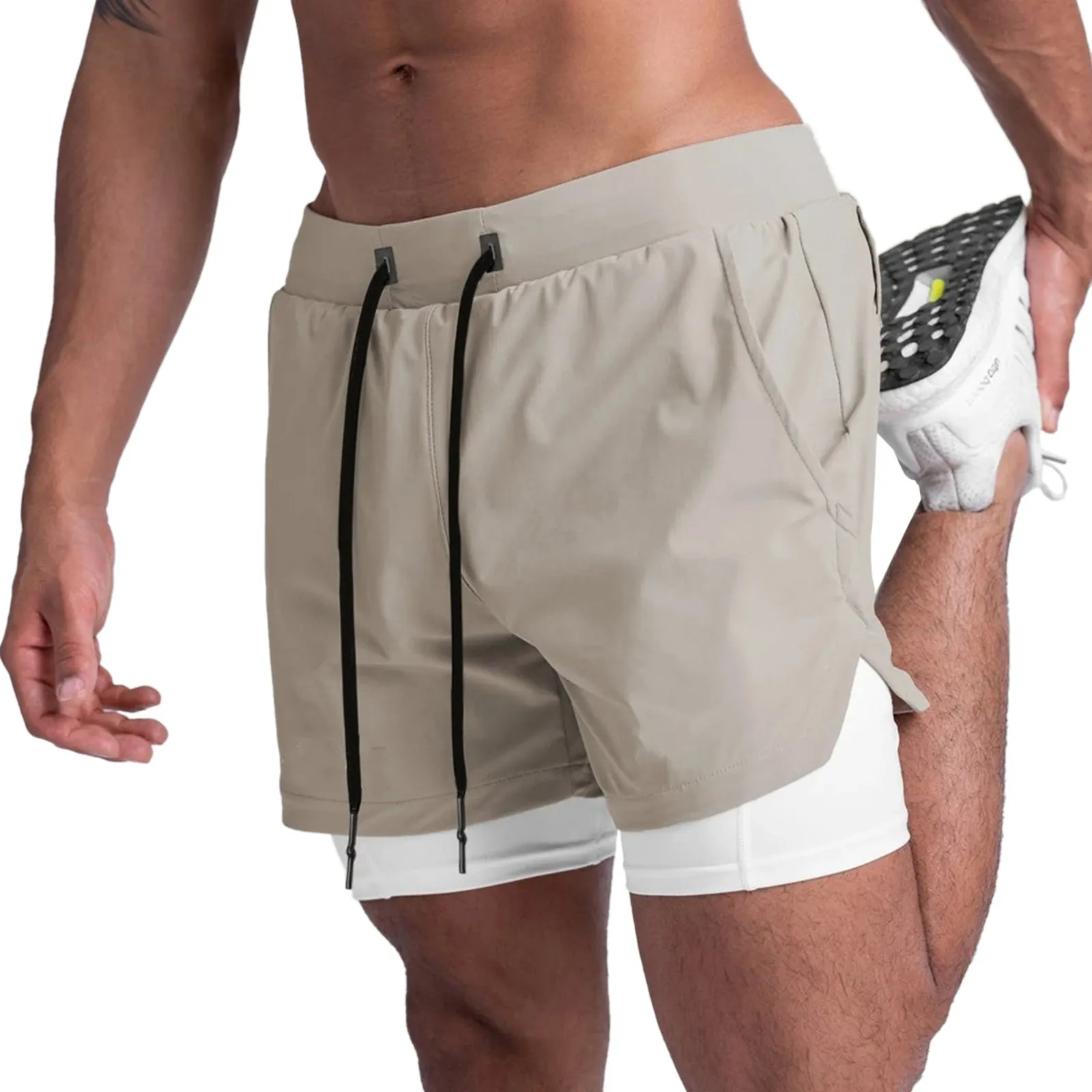 ESSENTIAL QUICKDRY POCKET 2 IN 1 7'' INSEAM RUNNING SHORTS