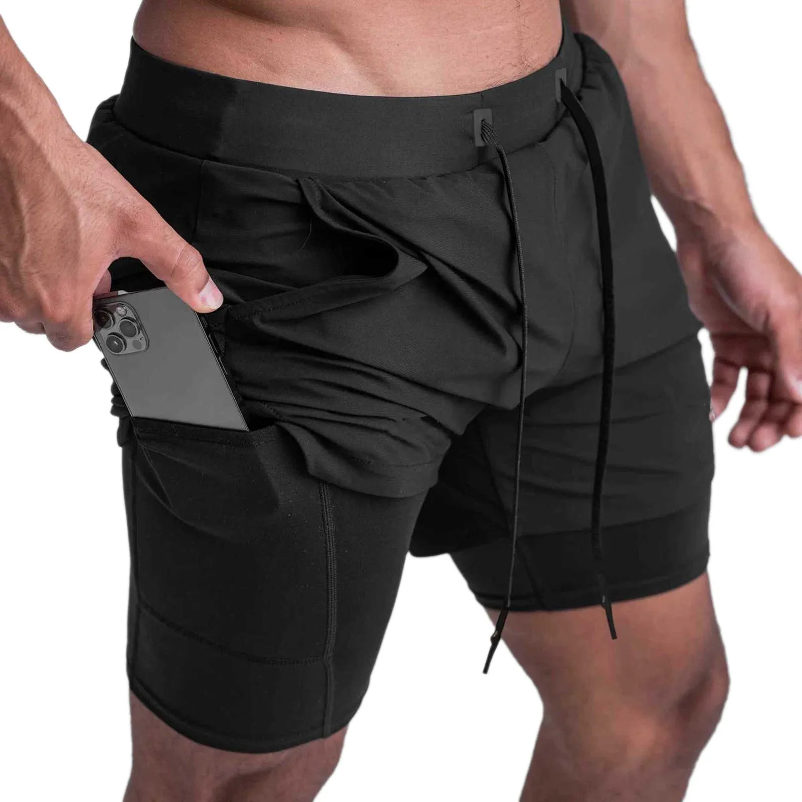 ESSENTIAL QUICKDRY POCKET 2 IN 1 7'' INSEAM RUNNING SHORTS