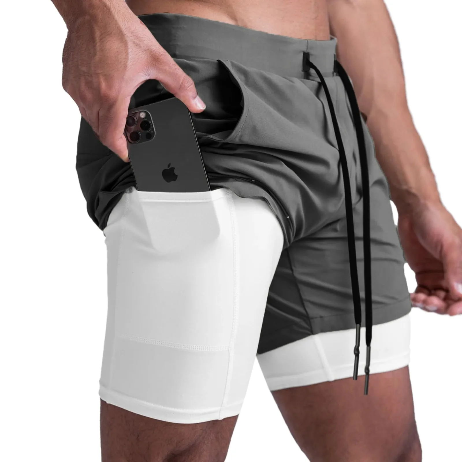 ESSENTIAL QUICKDRY POCKET 2 IN 1 7'' INSEAM RUNNING SHORTS