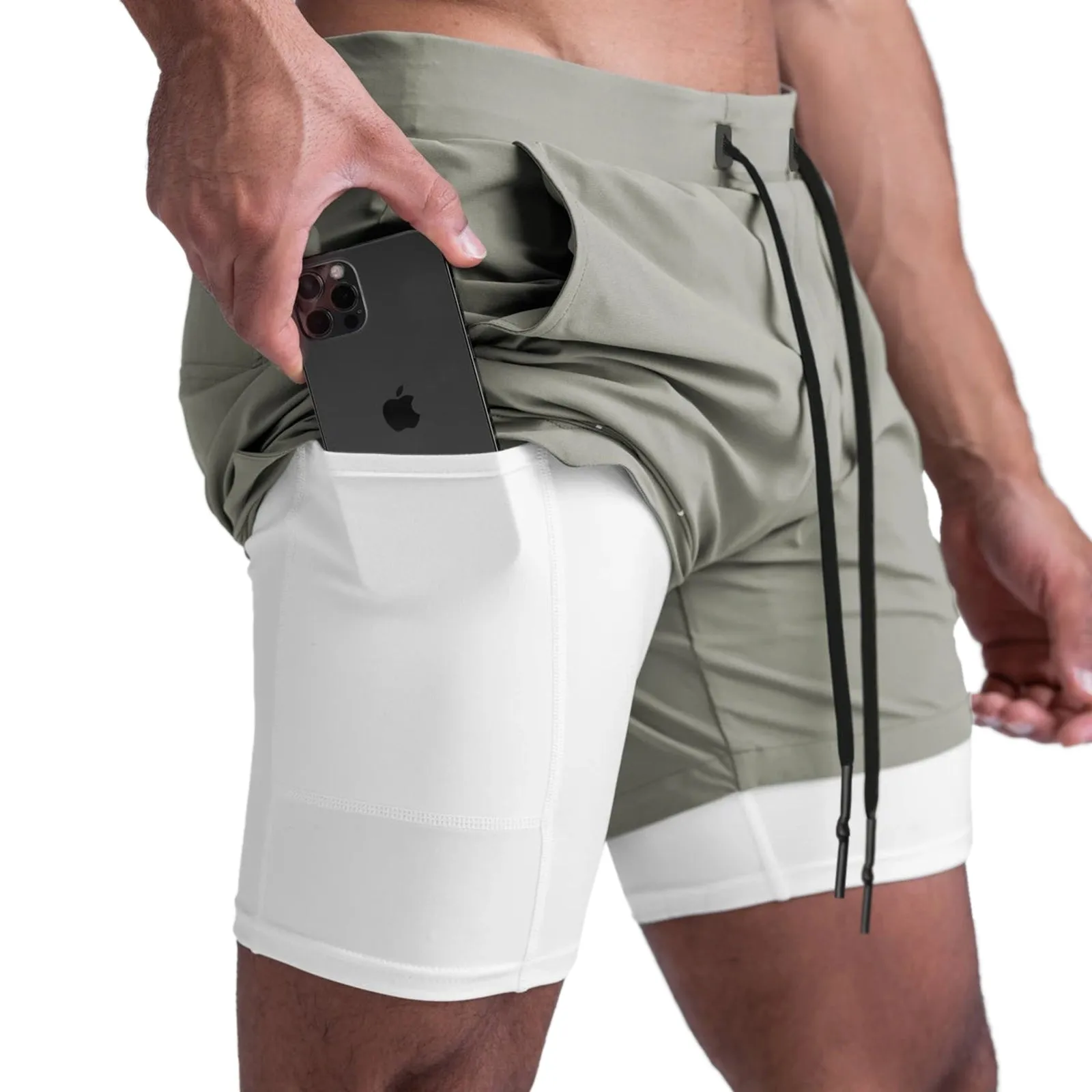 ESSENTIAL QUICKDRY POCKET 2 IN 1 7'' INSEAM RUNNING SHORTS