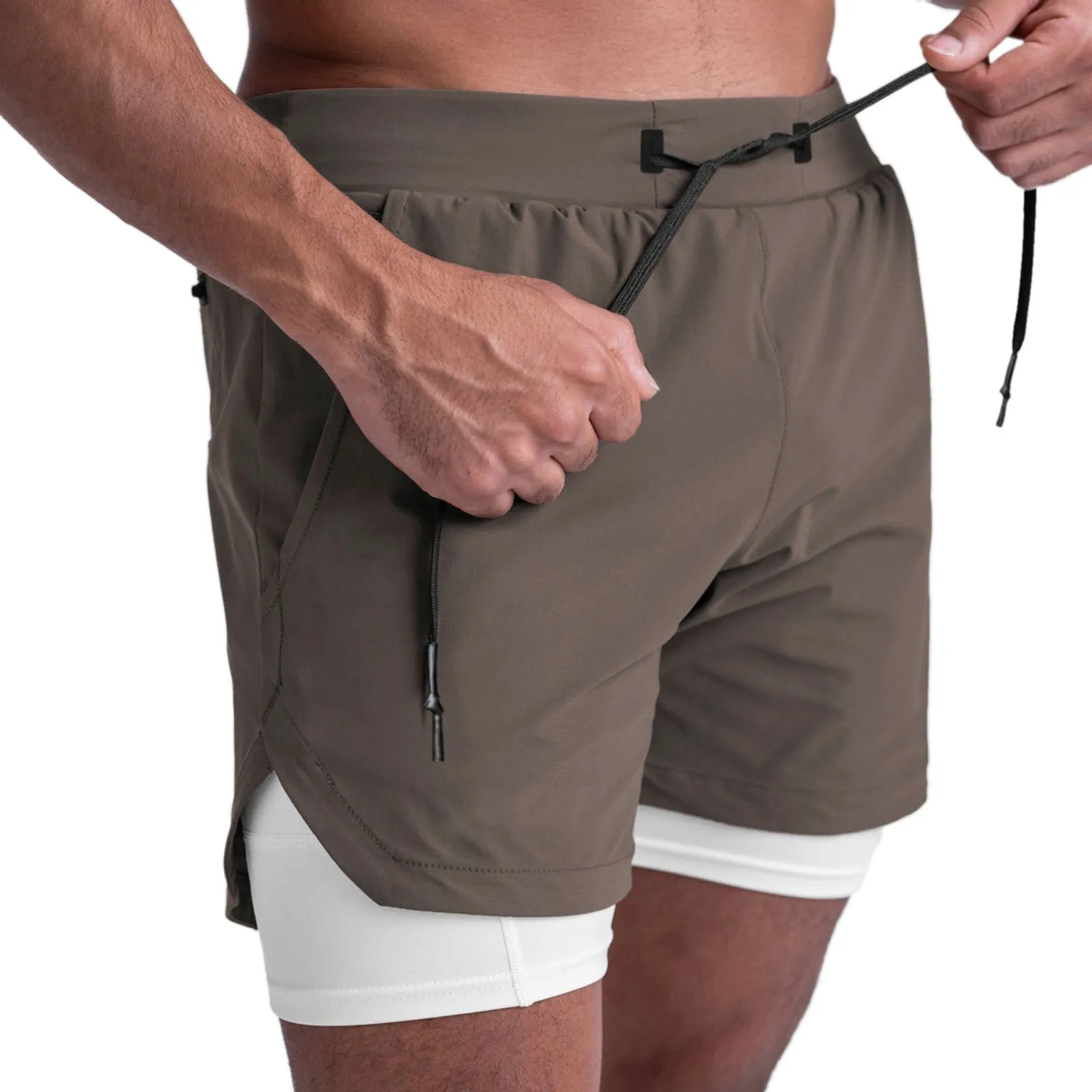 ESSENTIAL QUICKDRY POCKET 2 IN 1 7'' INSEAM RUNNING SHORTS