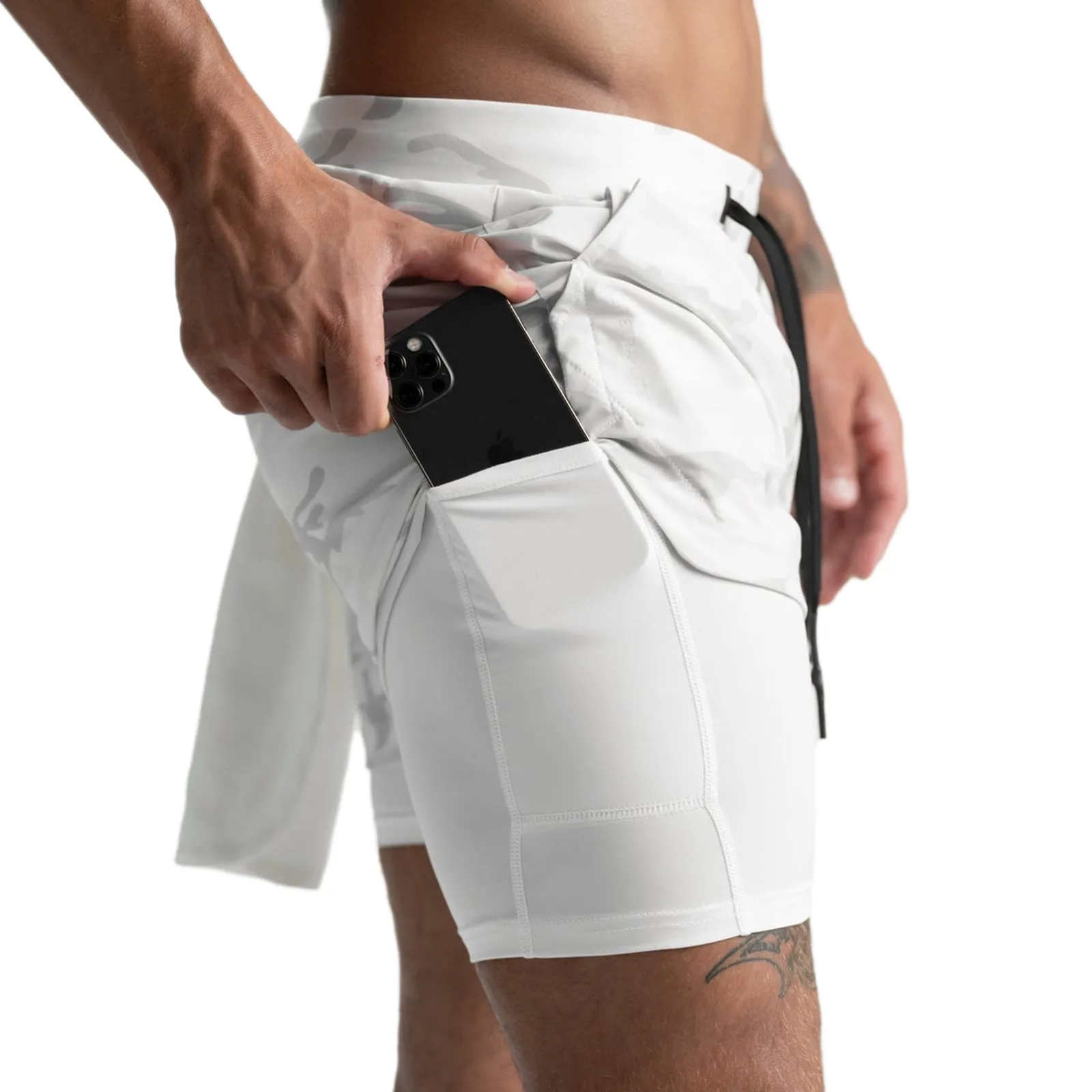 ESSENTIAL QUICKDRY POCKET 2 IN 1 7'' INSEAM RUNNING SHORTS