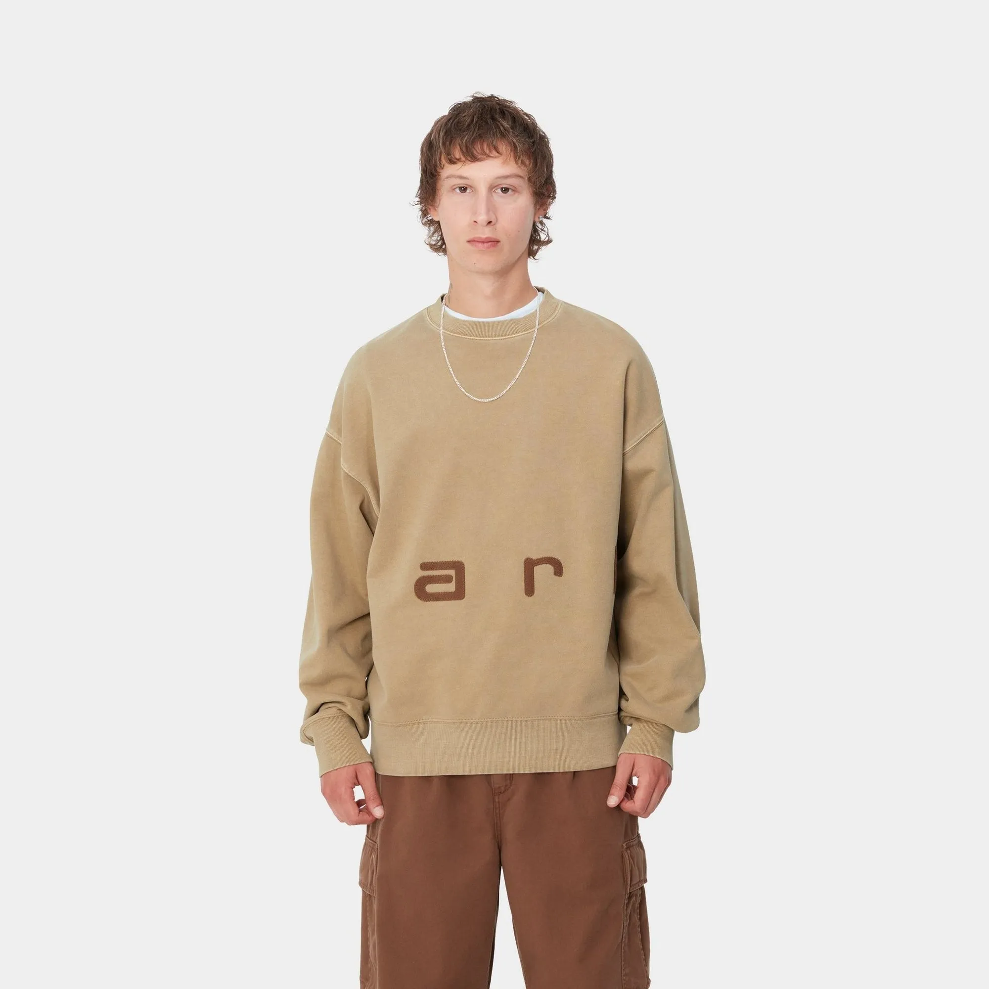 Felt Script Sweatshirt | Peanut / Tobacco