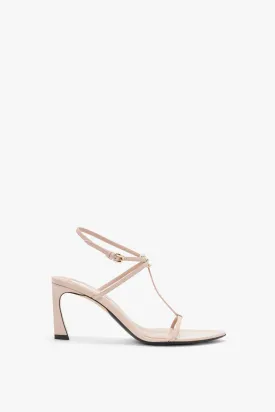 Frame Detail Sandal In Nude Leather