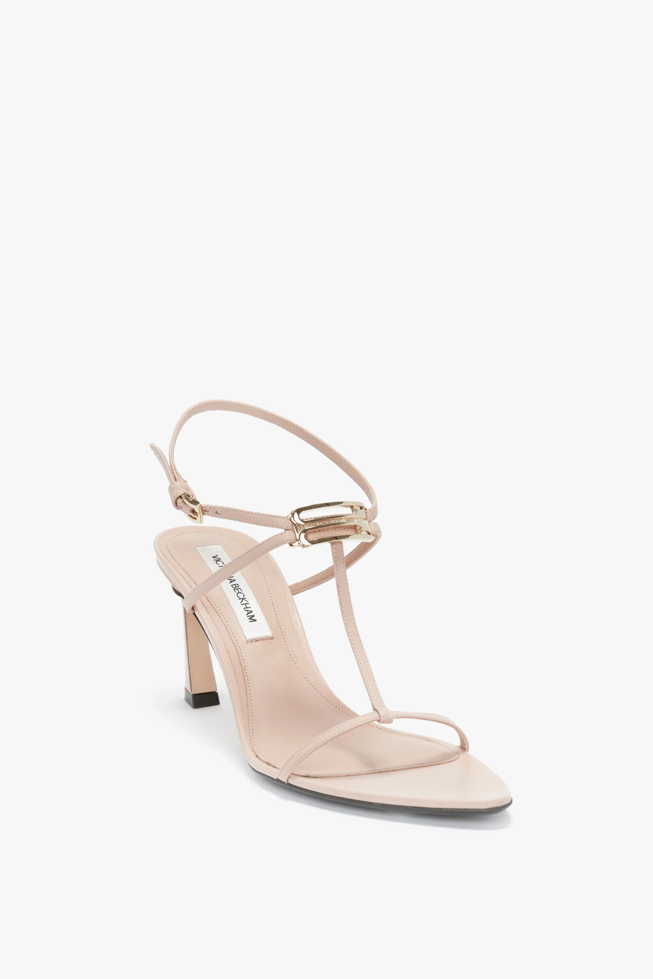 Frame Detail Sandal In Nude Leather