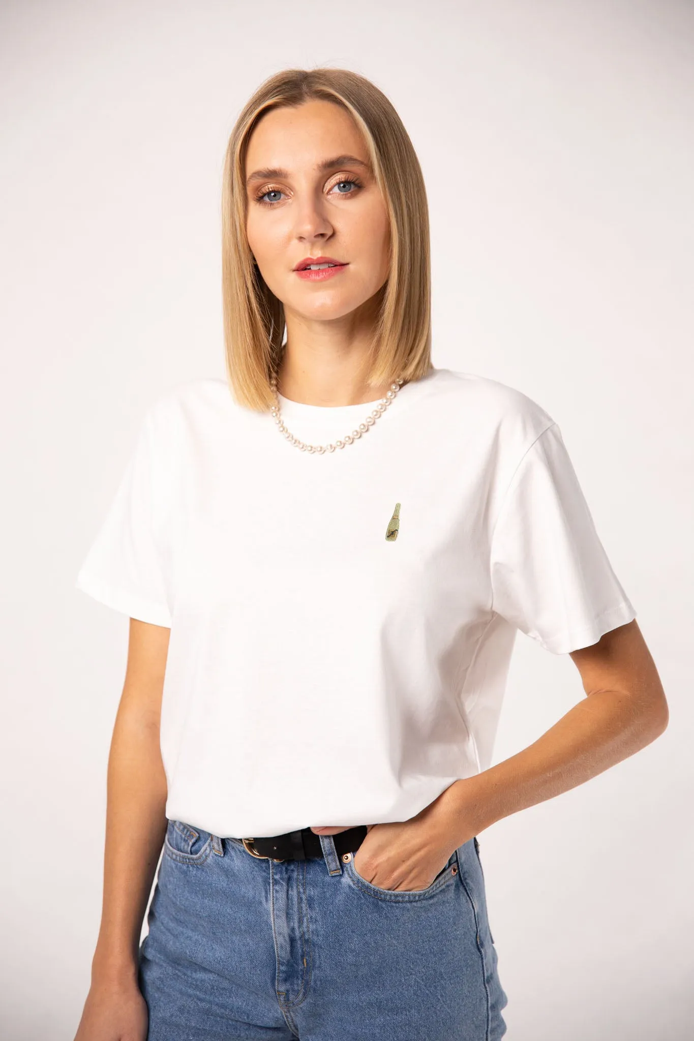 Freixenet | Besticktes Frauen Oversized Bio Baumwoll T-Shirt