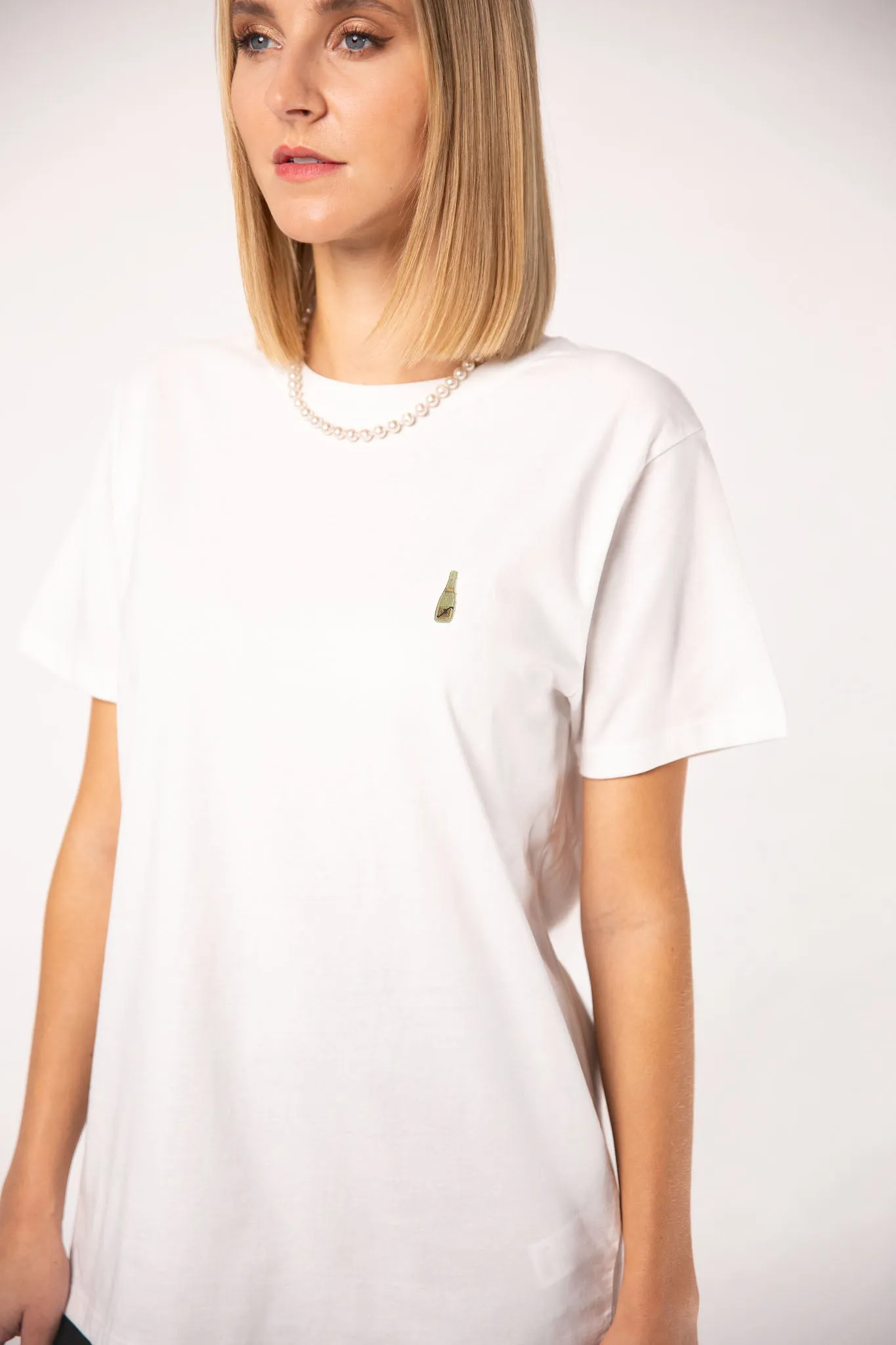 Freixenet | Besticktes Frauen Oversized Bio Baumwoll T-Shirt