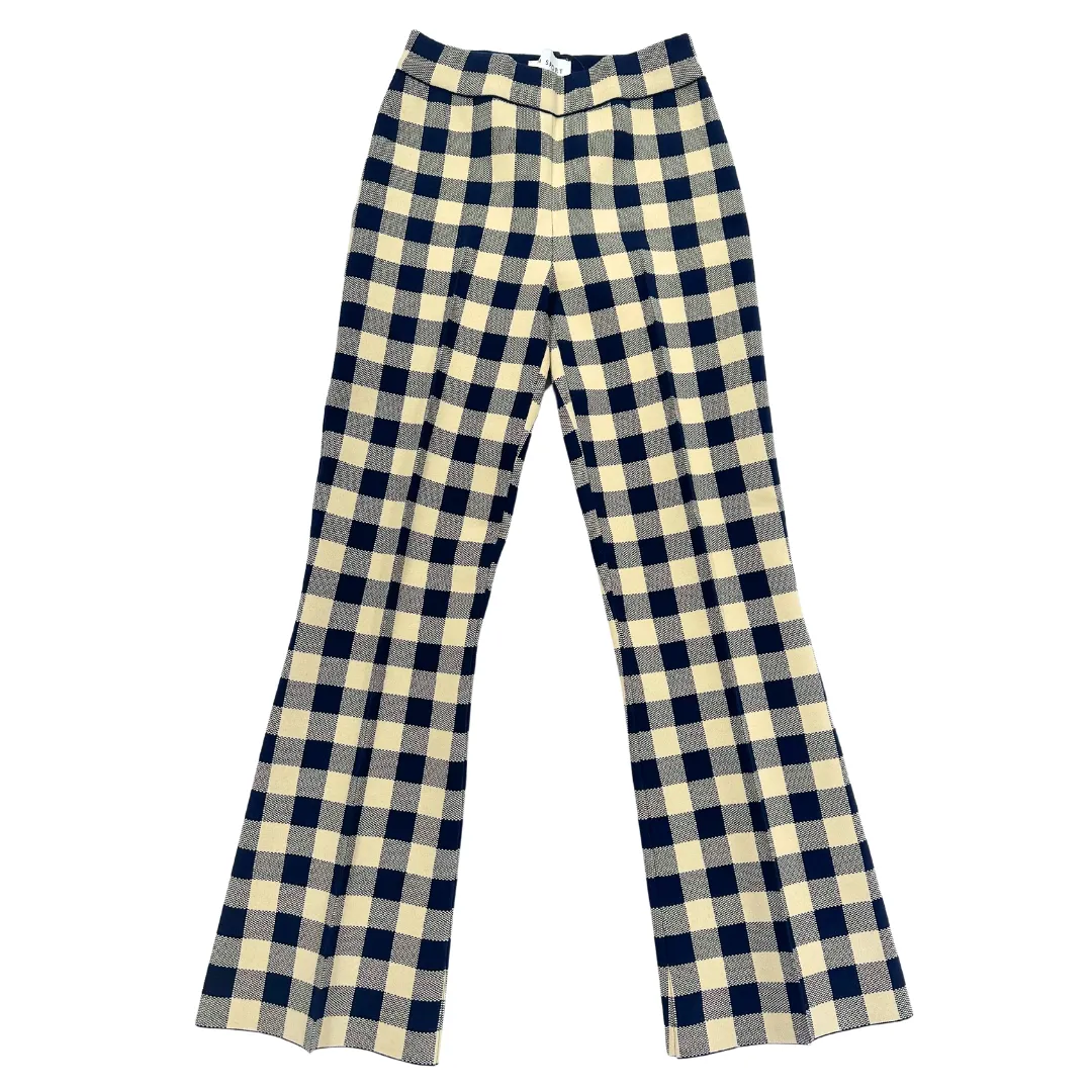 Gingham Kick Pant - Navy