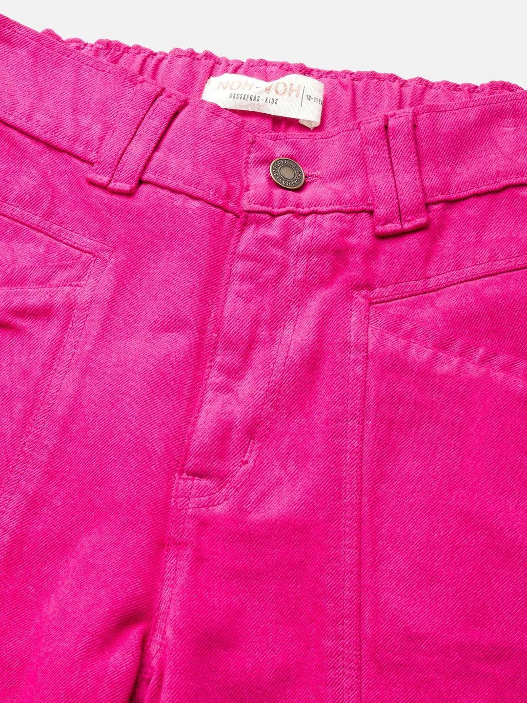 Girls Fuchsia Front Pocket Straight Jeans