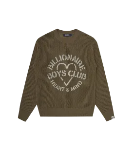 HEART & MIND STENCIL LOGO JUMPER - KHAKI