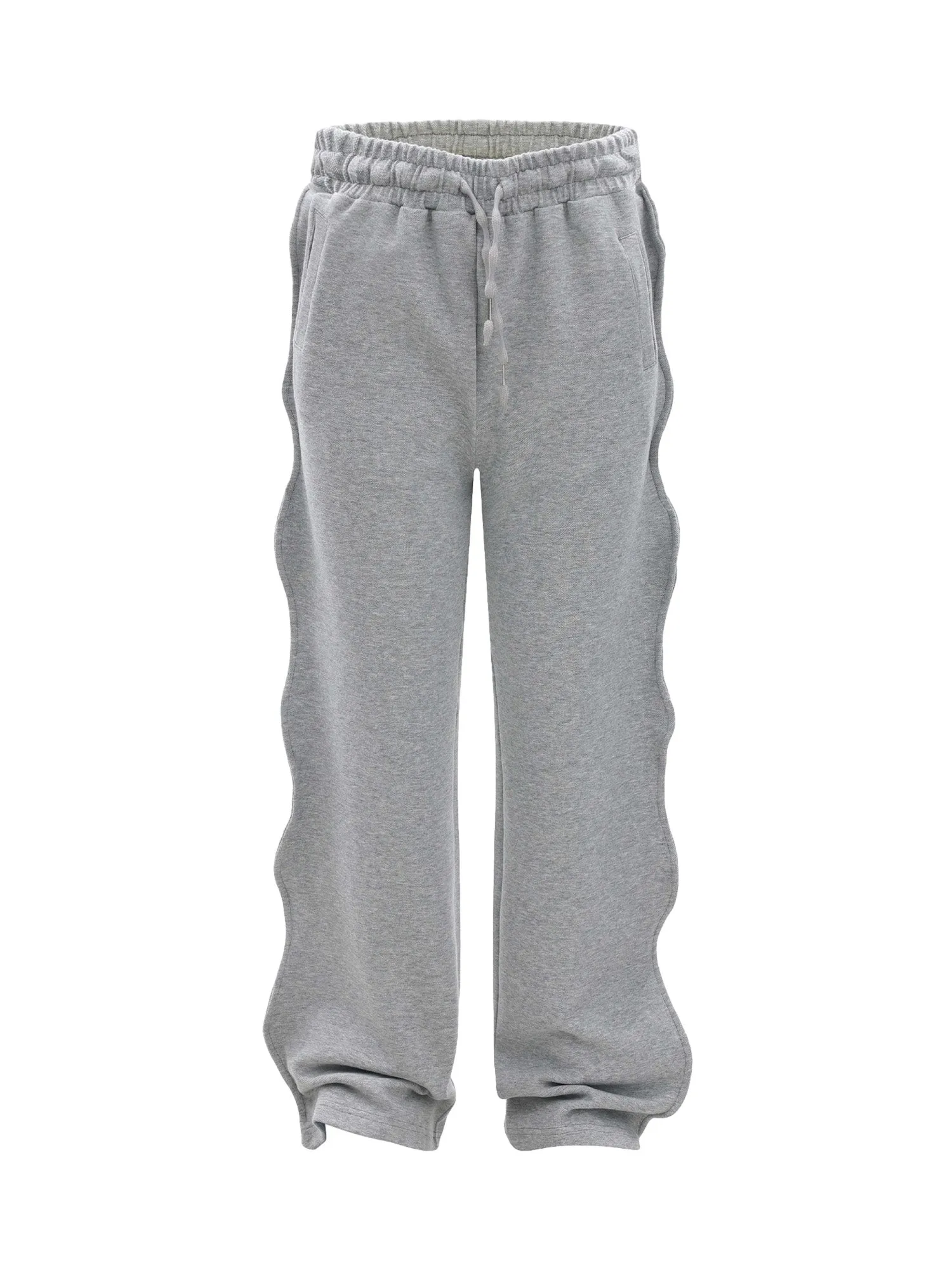 High Street Solid Color Simple Twisted Cuffed Casual Sweatpants - 2180