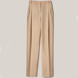 HIGH-WAISTED WOOL-MIX TROUSER "RIVER" IN SAND