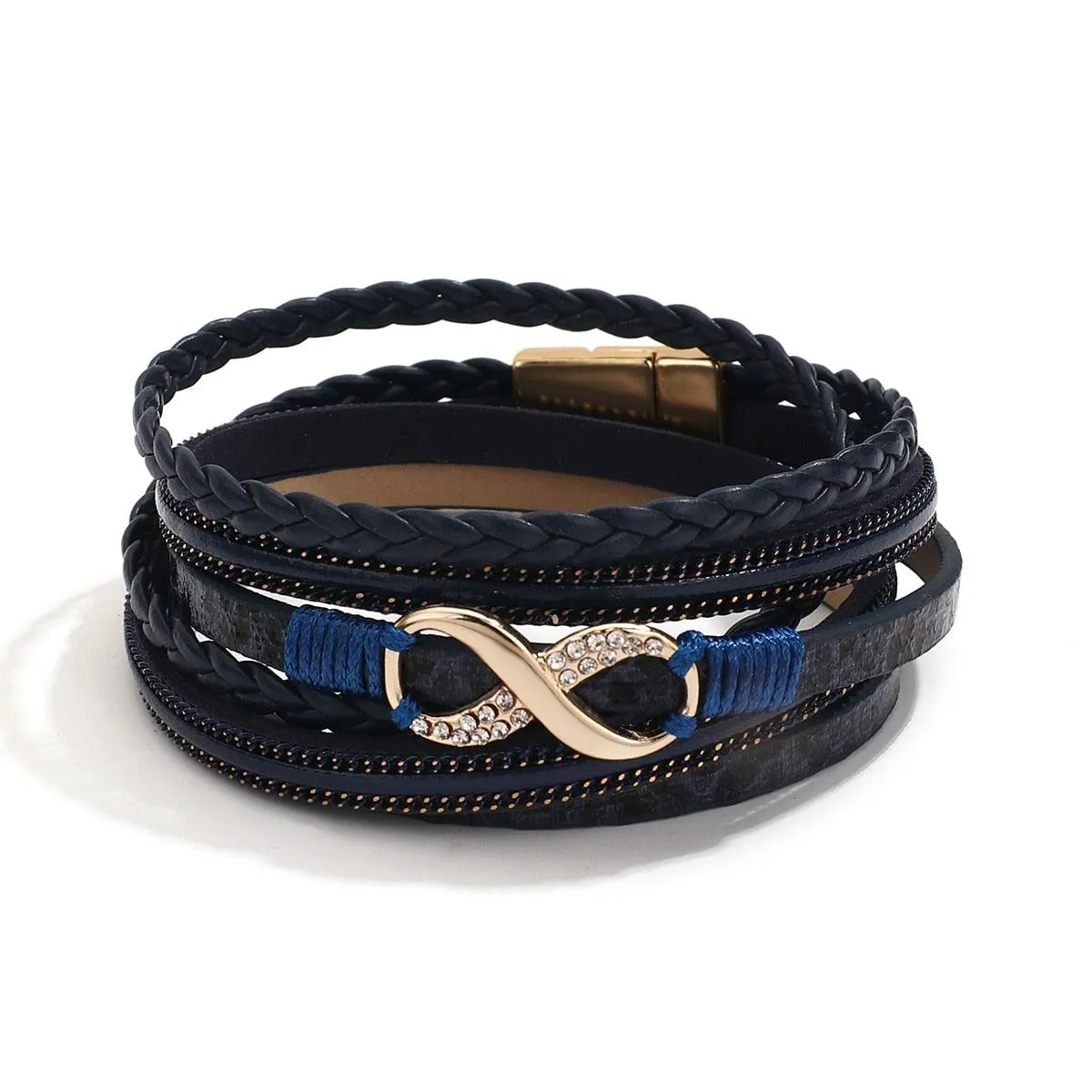 'Infinity' Charm Wrap Bracelet - blue