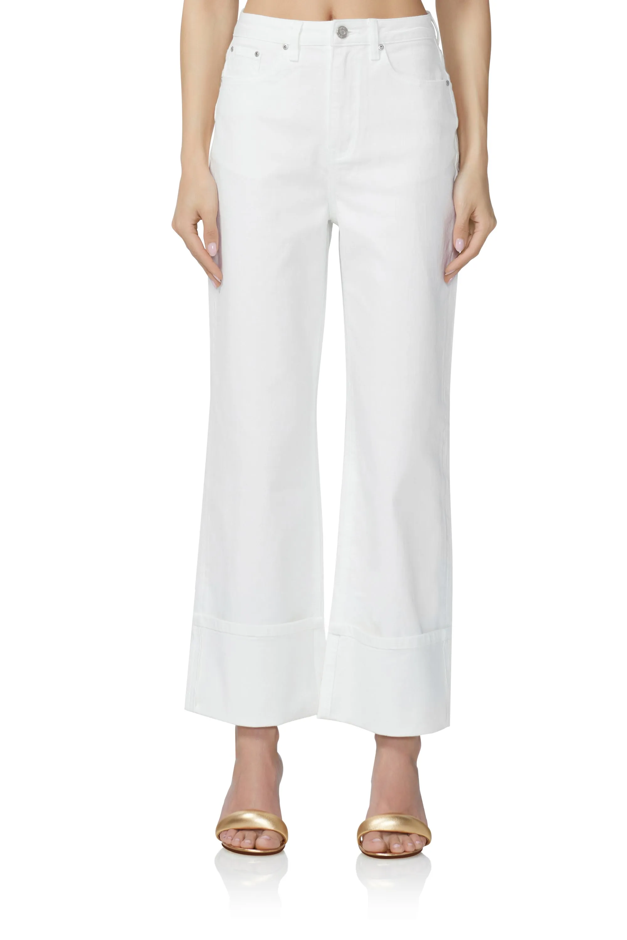 Kendall Wide Cuff Pant - White