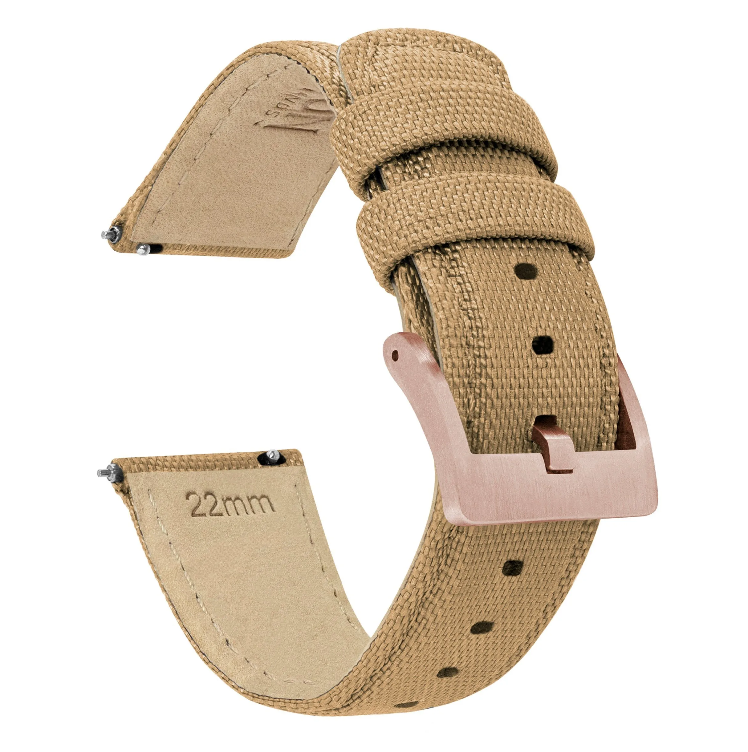 Khaki Tan Sailcloth Quick Release Watch Band