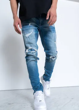 Konus Men's Rip and Repair Denim With Distress