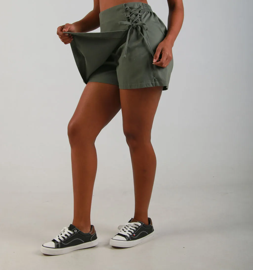 LADIES CARGO SKORT - FATIGUE