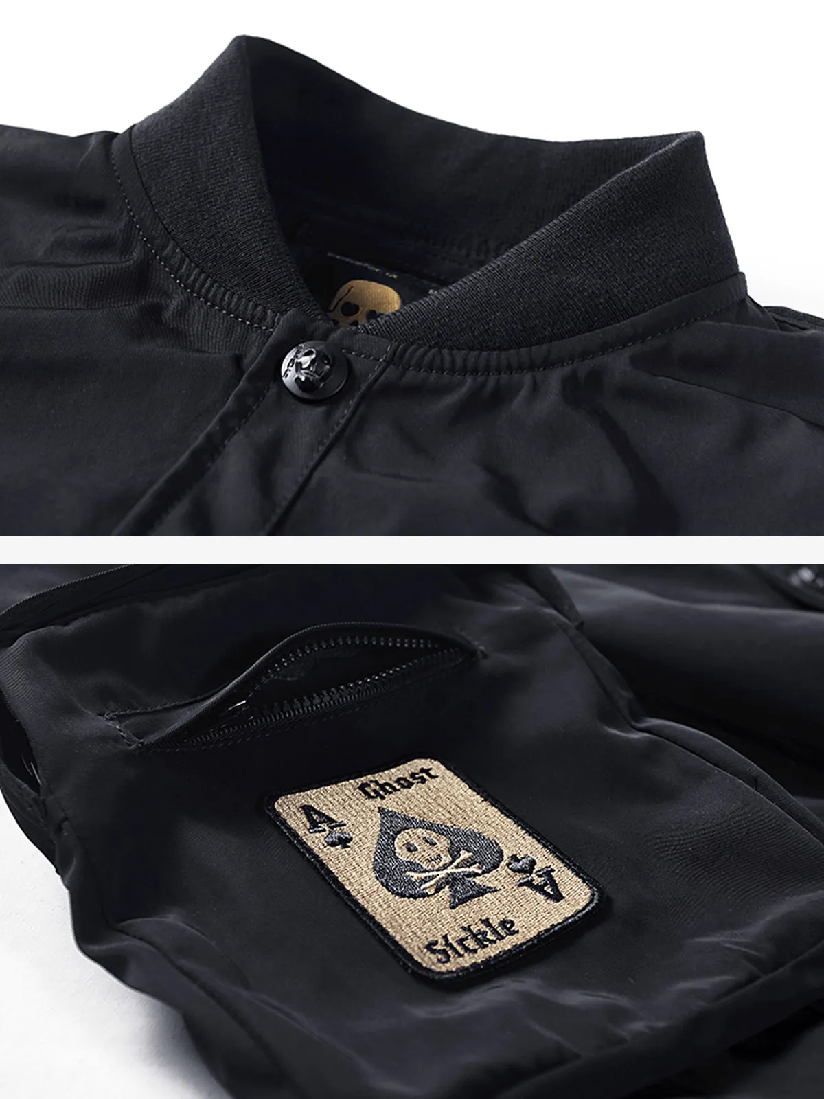 MA-1 Skull Embroidered Bomber Jacket