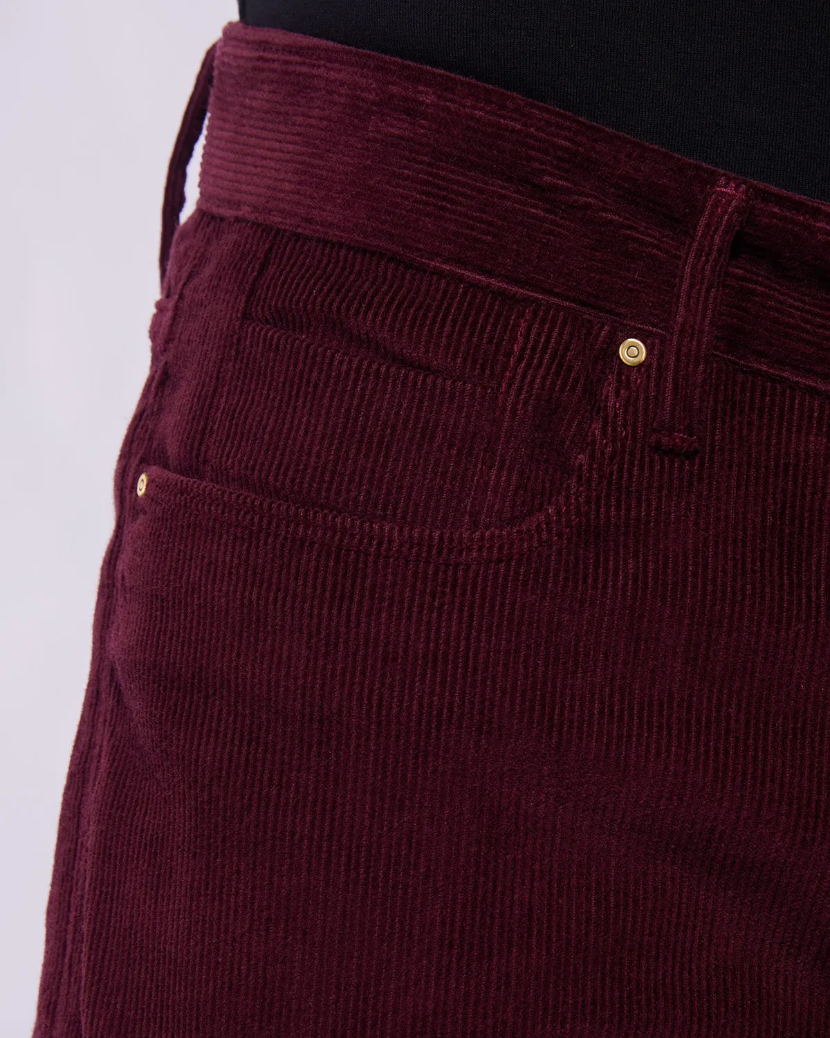 High-Quality Majestic Maroon Rigid Corduroy Jeans