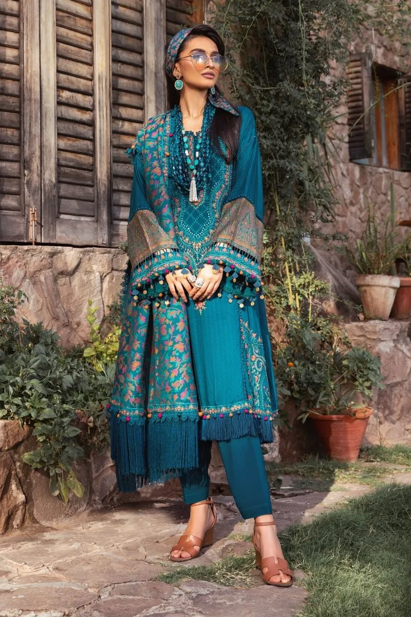 Maria B Linen Pakistani Suit DL-1009-Blue MAR130